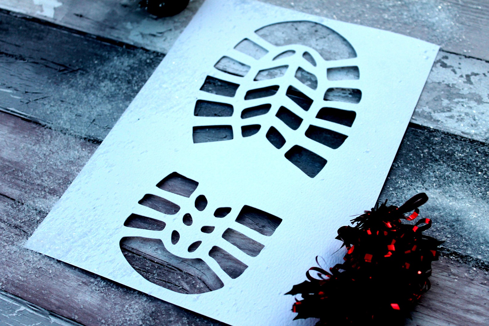 Santa Footprint Stencil-christmas Stencil-christmas Decoration - Etsy