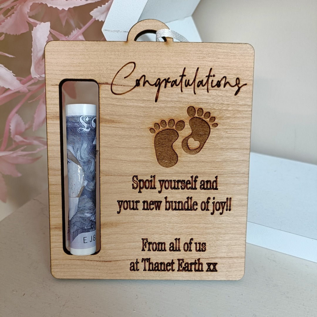 New Baby Gift for Parentsbaby Shower Money Holder Personalisedalternative Cash Envelopegender