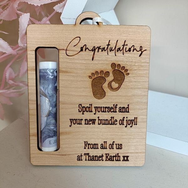 New Baby Gift for Parents-Baby Shower Money Holder Personalised-Alternative Cash Envelope-Gender Reveal Gifts-New Parents Gift Ideas