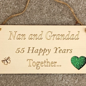 55 Years Wedding Anniversary Gift-55th Emerald Wedding-Anniversary Personalized Plaque-Gift for Grandparents-Mom and Dad