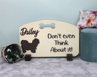 Personalized Dog Stair Gate: Wooden Pet Sign, Custom Breed Silhouette