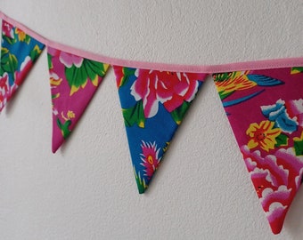 Bunting Asian fabric