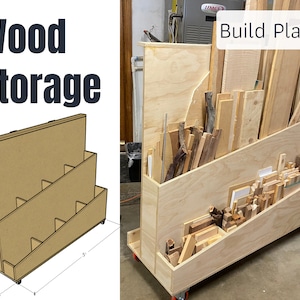 Rolling Wood Storage Cart Blueprint Plans (imperial and Metric) - Etsy