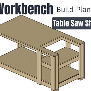 Workbench with Built in Table Saw Build Plans (Imperial and Metric Plans)