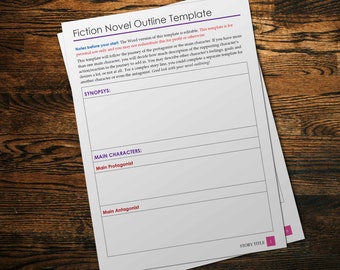 Fiction Novel Outline Template | Editable Word Doc (Digital Download)