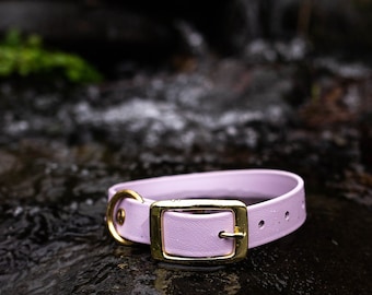 Waterproof Dog Collar in Pastel Purple, Lavender Lilac