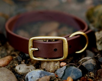 Waterproof Biothane Dog Collar in Mocha Brown