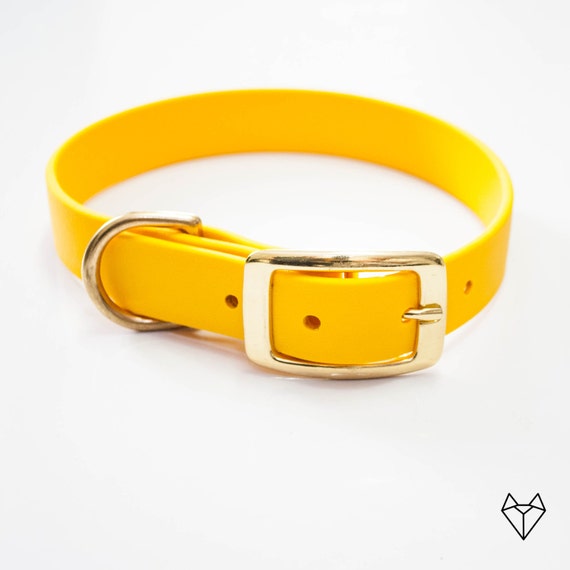 Waterproof Dog Collar in Bright Yellow