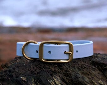 Waterproof Biothane Dog Collar in Glacier Blue