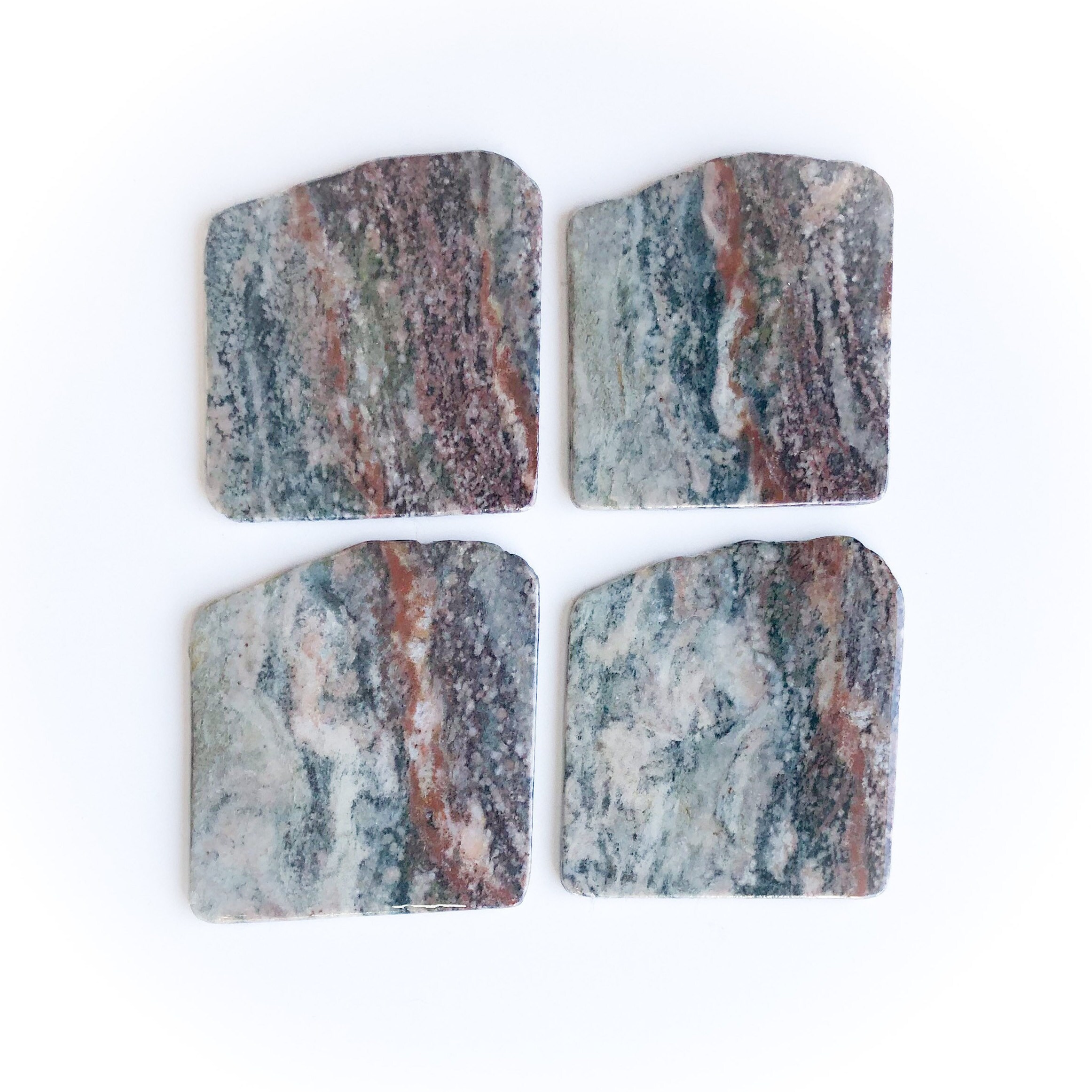 Natural Stone Coasters Set of 4 Etsy