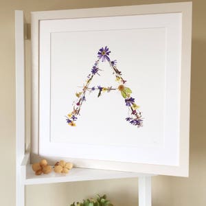Letra de flor silvestre prensada Una impresión giclée