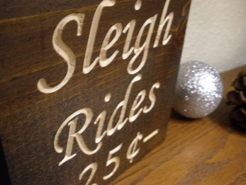 Sleigh Rides 25 Cents Standing Decorative Plaque Standing - Etsy