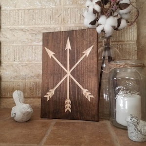 Three Arrows, Crossed Arrows, Wood Arrow Sign