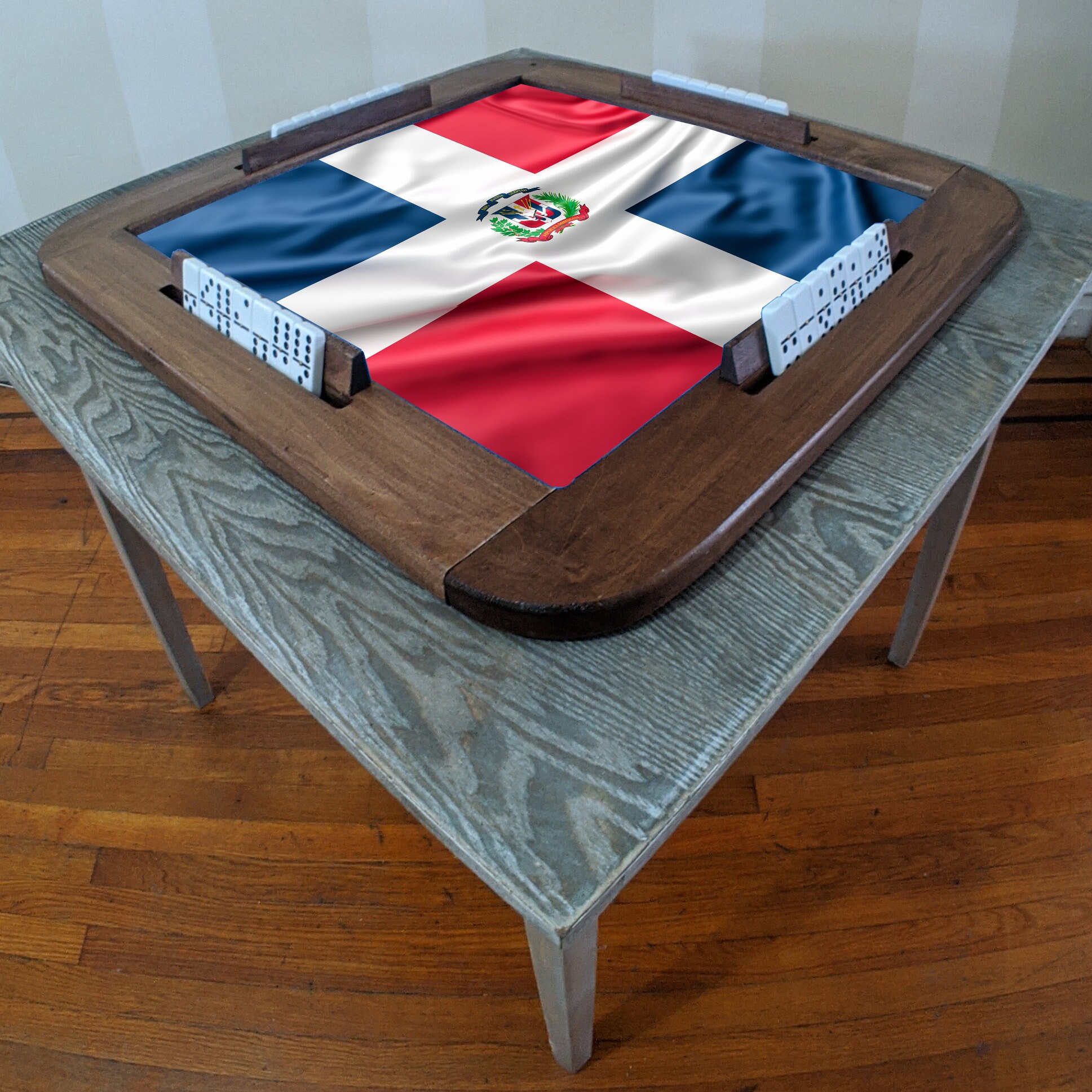 Domino Table Top Dominican Republic Flag Etsy