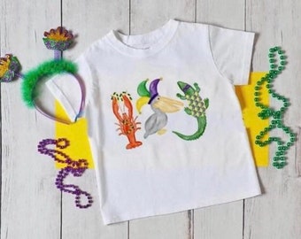 Mardi Gras Toddler/Youth Shirt/ Crawfish Trio Shirt