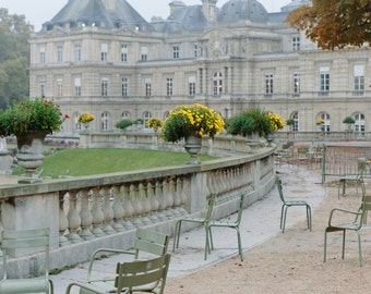Jardin du Luxembourg // Paris Photography, Travel Photography, Paris Garden, Gray Paris, Overcast Paris, Paris Travel Prints, Paris Art