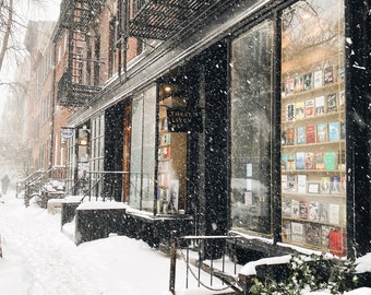 New York City Bookstores in the Snow - A 3-Print Series // 8x10 Travel Photography Print, Art Print, Travel Photography