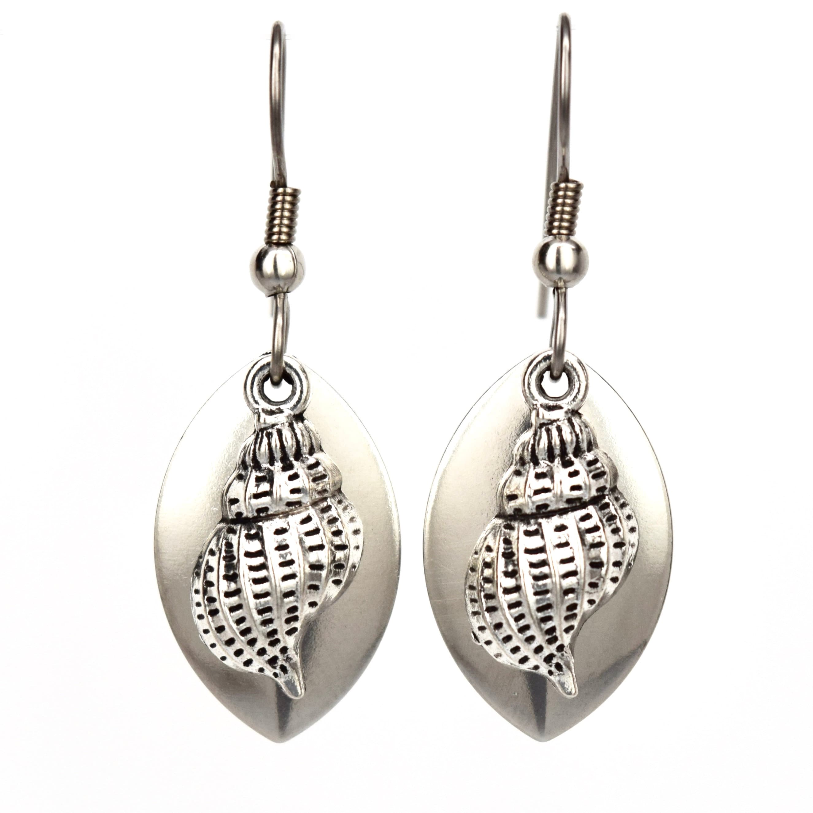 Conch Shell Earrings with Fishing Lures Made in Maine Etsy