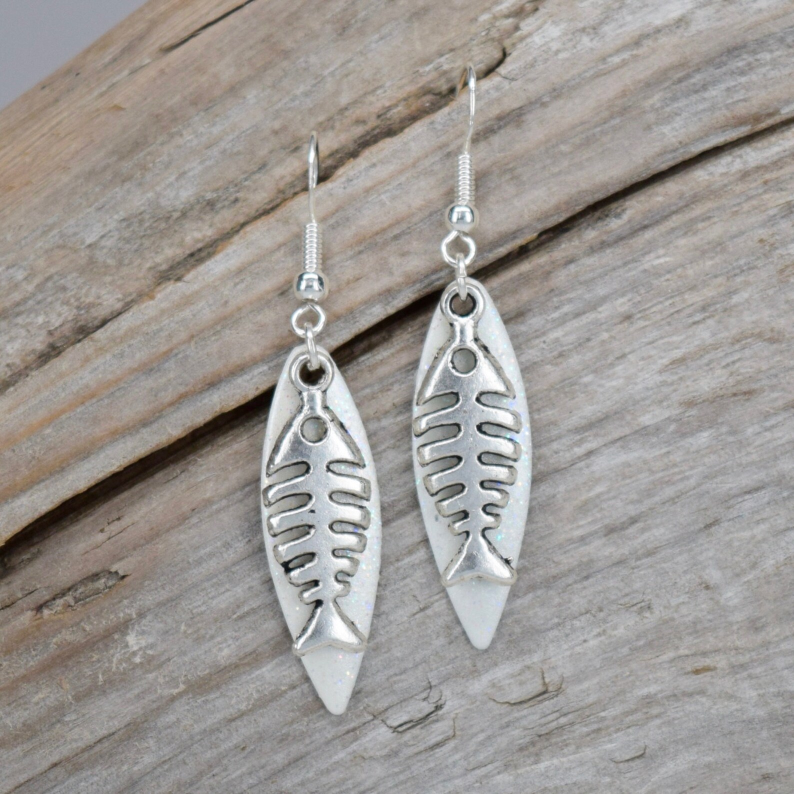 Fish Fishbone Earrings Fishing Lure jewelry Maine Made Etsy