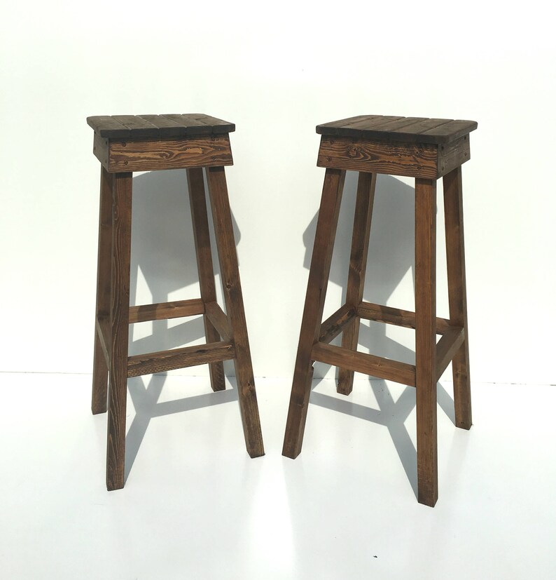 Rustic Bar Stool Vintage Stools Farmhouse Image 0