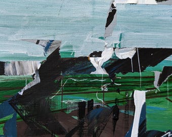 Metra 2 - Abstract Painting: Acrylic on canvas paper (7x5")