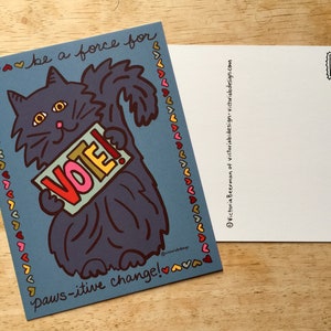 Vote Postcards 10 Pack Cute Cat Art Get Out the Vote Postcards Civic Duty Postcards Election Postcards Adorable Cat Postcard Political Cards