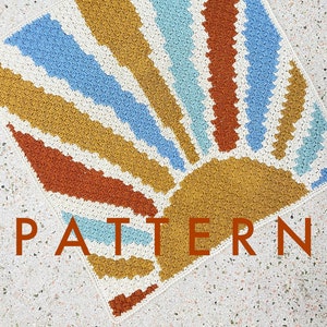 CROCHET PATTERN : Boho Sunrise Corner-to-Corner Baby Blanket/Lap Blanket