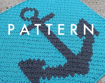 CROCHET PATTERN : Anchor Corner-to-Corner Baby Blanket