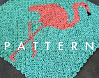 CROCHET PATTERN : Flamingo Corner-to-Corner Baby Blanket