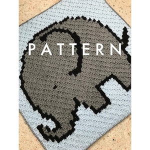 CROCHET PATTERN : Elephant Corner-to-Corner Baby Blanket