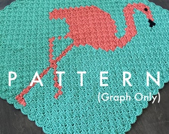 CROCHET PATTERN (Graph Only) : Flamingo Corner-to-Corner Baby Blanket