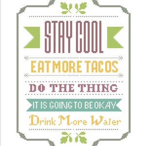 Stay Cool punto croce PATTERN PDF Download digitale istantaneo