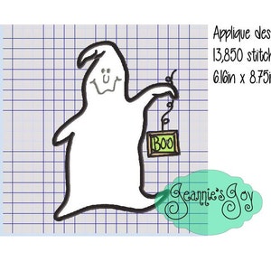 Applique Design Gilbert the Ghost Includes 4 Sizes All - Etsy