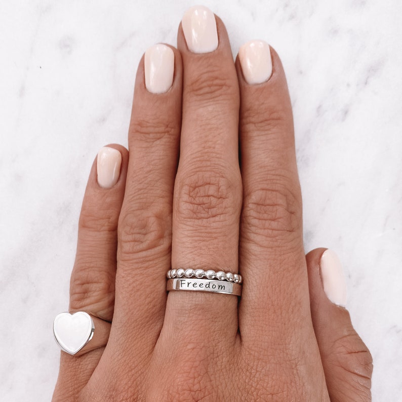 Love Rings Anniversary Rings Engraved Heart ring Statement rings Silver Heart Ring Heart rings for women| Gift for women World