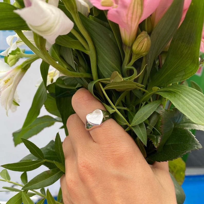 Love Rings Anniversary Rings Engraved Heart ring Statement rings Silver Heart Ring Heart rings for women| Gift for women World