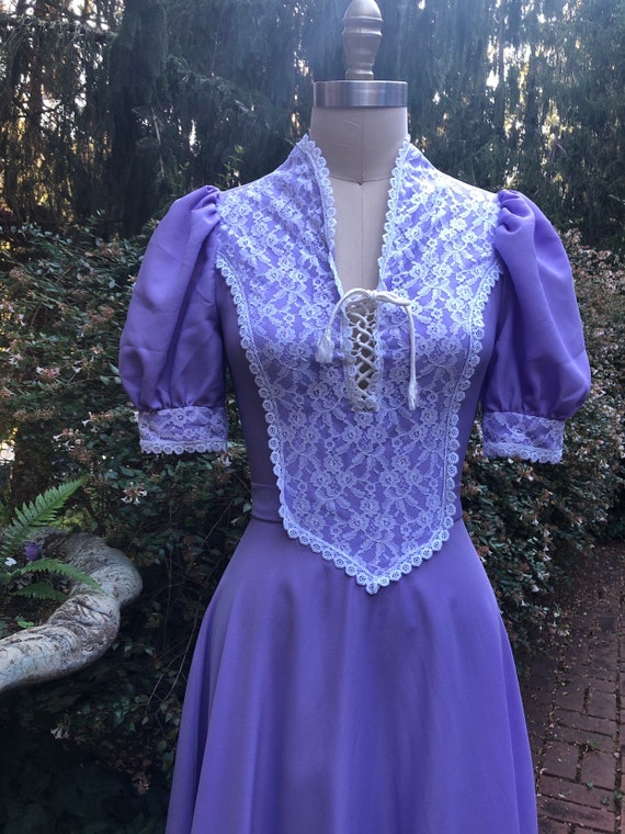 Vintage 70's Lavender Prairie Dress