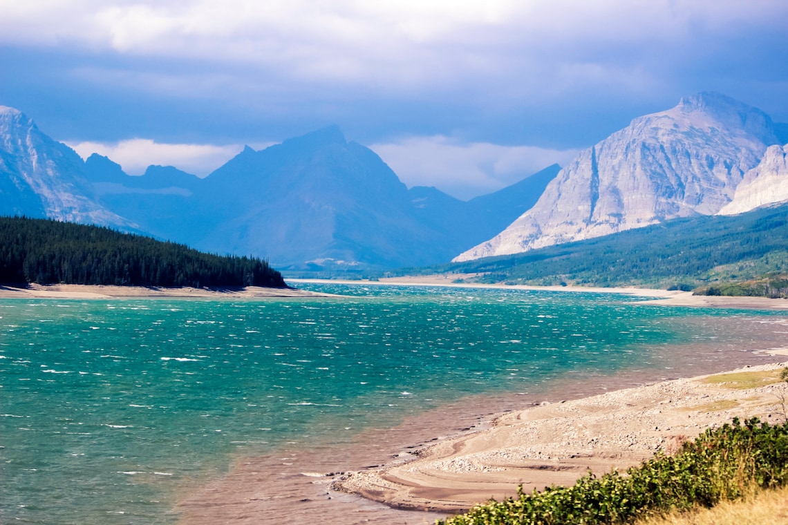 Lake Mountain Blue Water Canada Landscape Original | Etsy