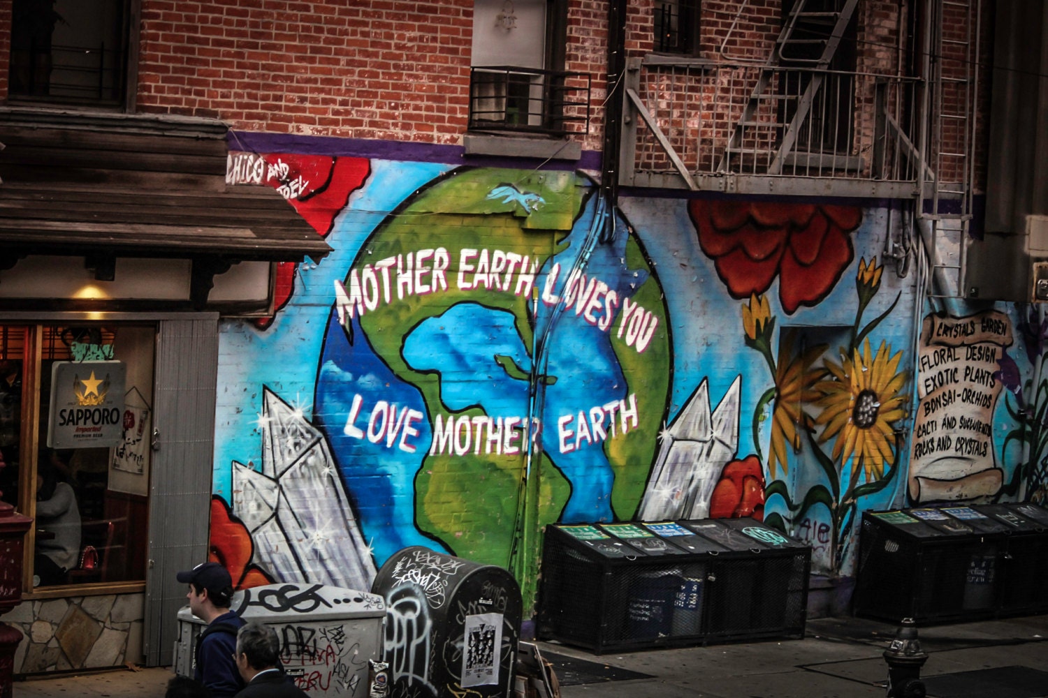 NYC Manhattan Mural Wall Art Twin Tower Mother Earth Etsy