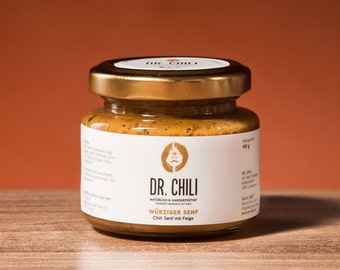 Chili mustard with fig - as a marinade, seasoning paste, barbecue, hot, vegan, the gift for men and women
