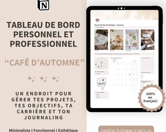 Planificador estético Notion EN FRANCÉS | Concepto francés | Plantilla de concepto personalizable | diario de a bordo