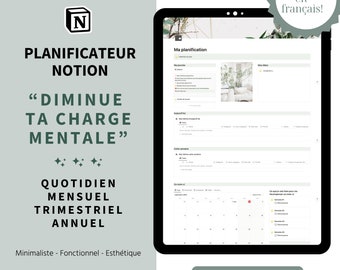 Planificador de conceptos estéticos EN FRANCÉS | Planificador todo en uno Notion | Plantilla de concepto personalizable | Organizador