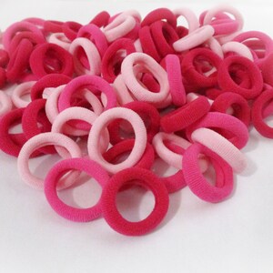50 Pink Seamless Elastic Hair Ties: Baby Toddler Hair Accessories