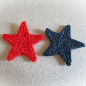 10-Pack Blue or Red Star Patches for Patriotic or Americana Decor Wreaths Christmas Ornaments | Glue On or Sew On Star Appliques for Crafts