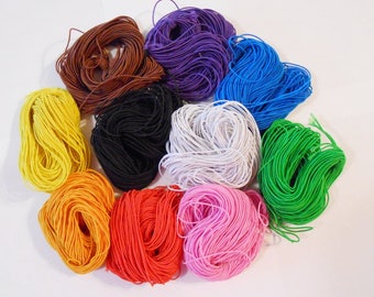 25 mts 27 yds Elastic Cord 1 mm Diameter 10 Colors Top Quality Cotton Wrapped Rubber Beading Cord Stretch Cord Art Crafts Jewelry Supplies