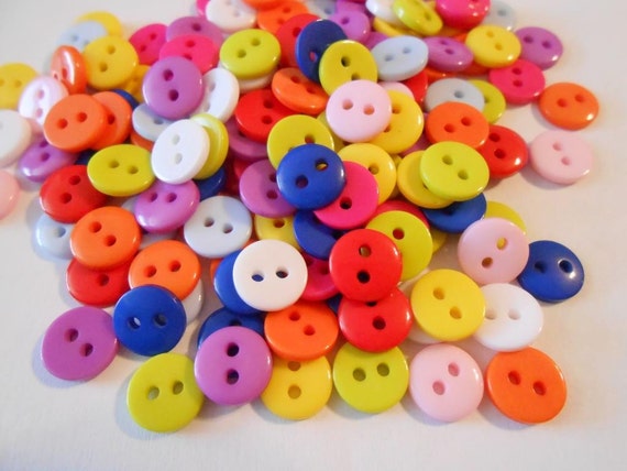Lot of 50 Flatback Craft Buttons Orange 2-hole 10 mm Sewing