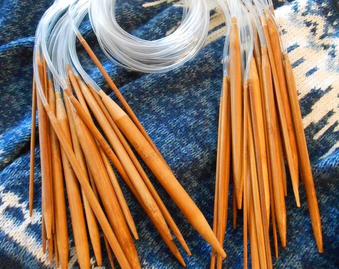 Circular Knitting Needles Set of 18 Carbonized Bamboo Knitting Needles