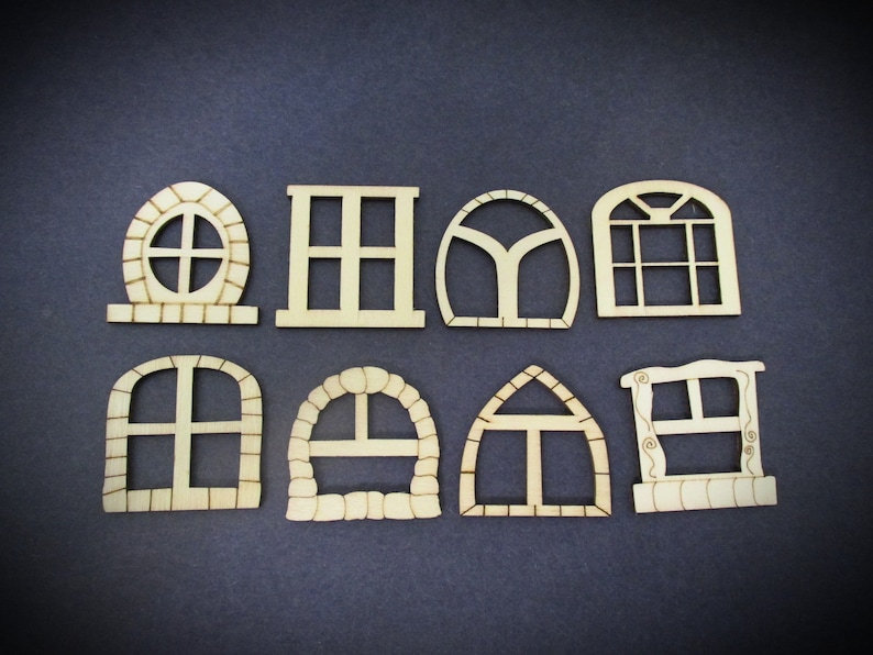 Rectangular Window Cutouts Plywood Fairy House Windows: Miniature Dollhouse Accessories - Etsy