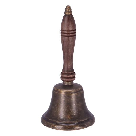 Brass Bell With Wooden Handle Etsy