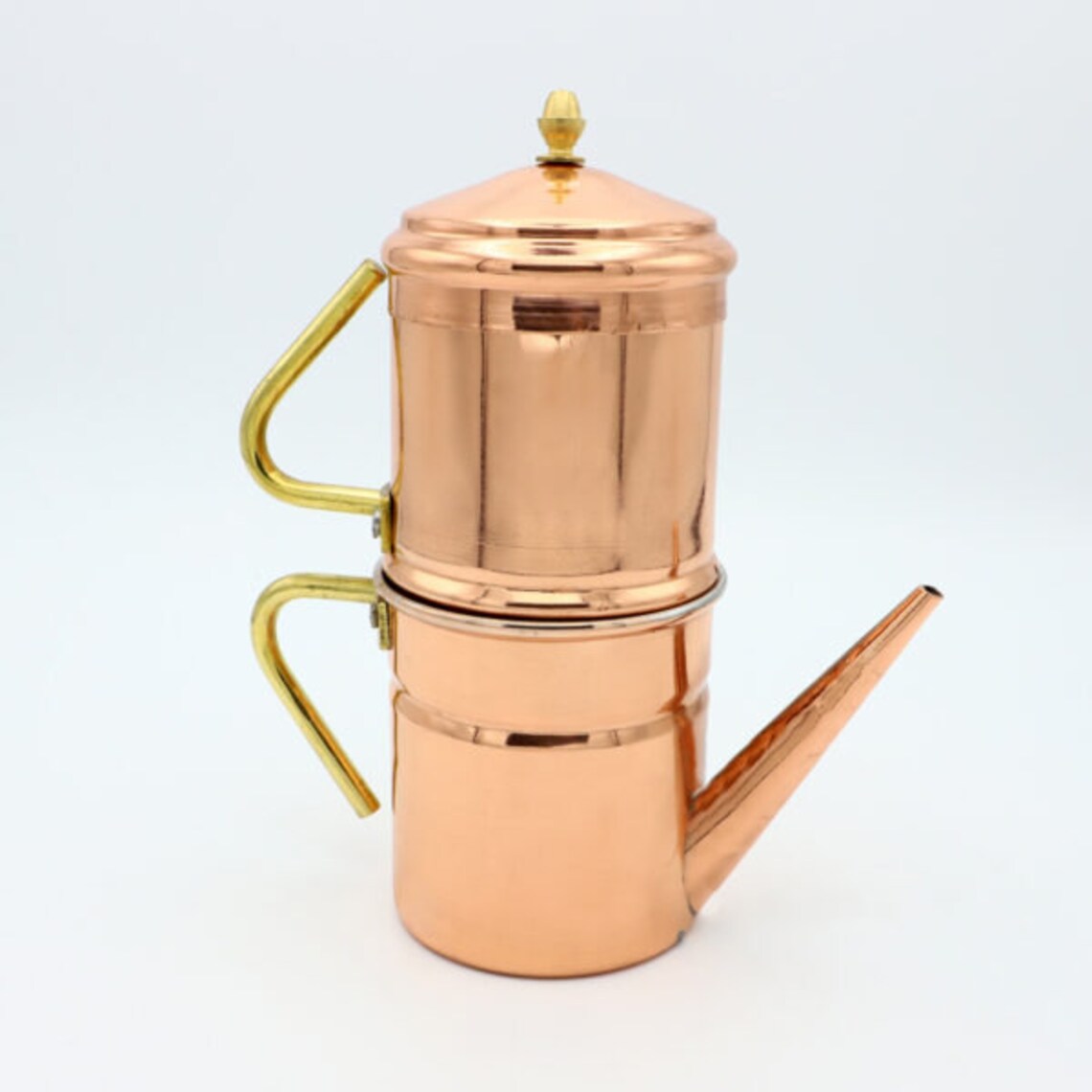 Neapolitan Coffee Maker in Copper and Brass Handles With 4 Etsy