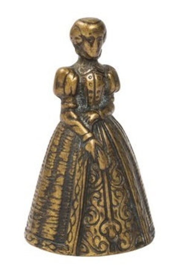 Bell in the Shape of a Victorian Lady in Brass Etsy